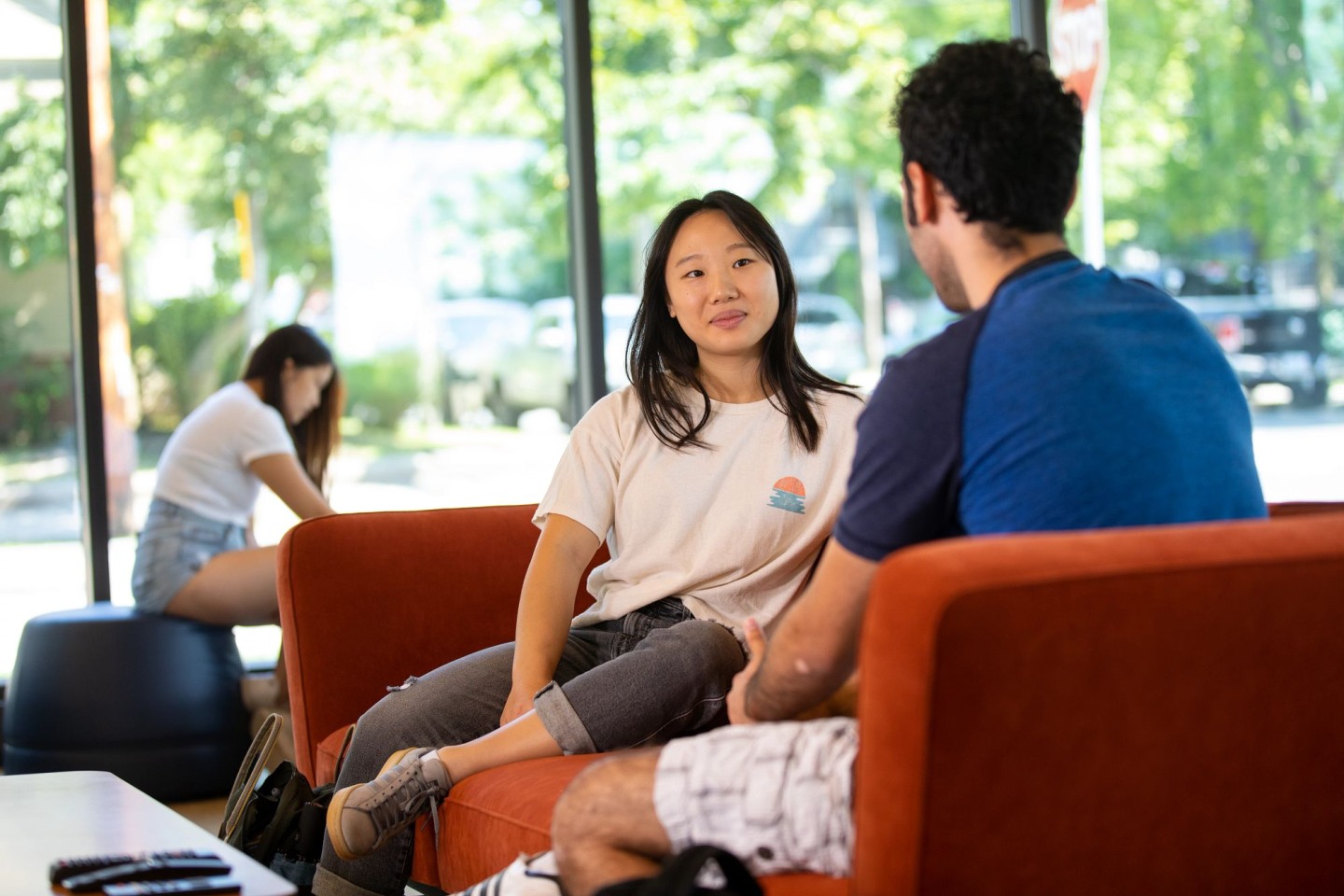 Two students at Brown University Health Services