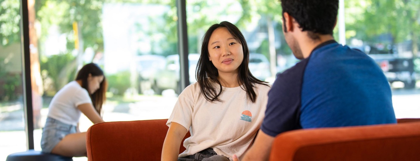 Two students at Brown University Health Services